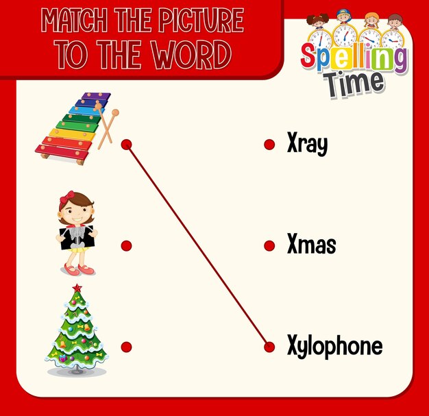 Match the picture to the word worksheet for children