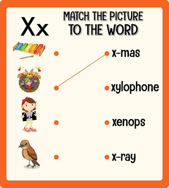 Match the picture to the word worksheet for children