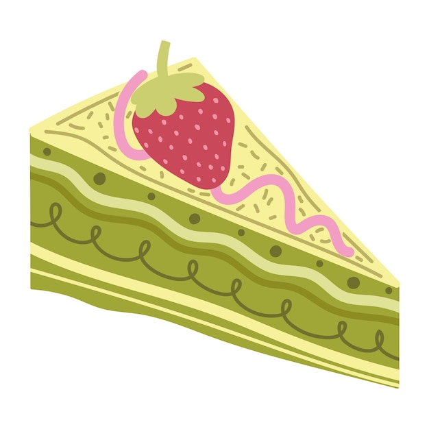 matcha cake icon isolated design