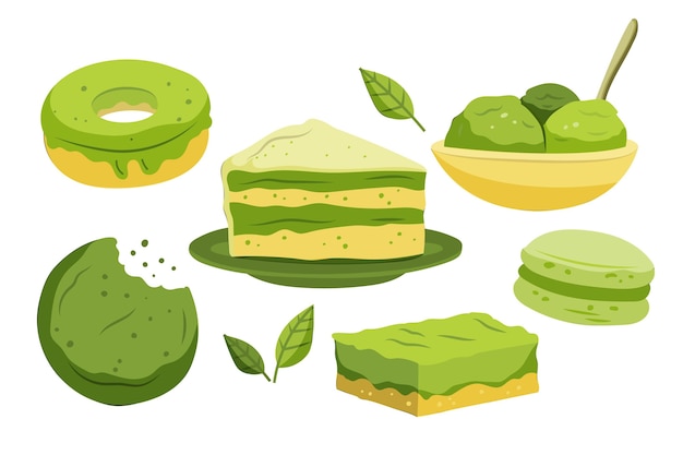 Matcha dessert pack theme