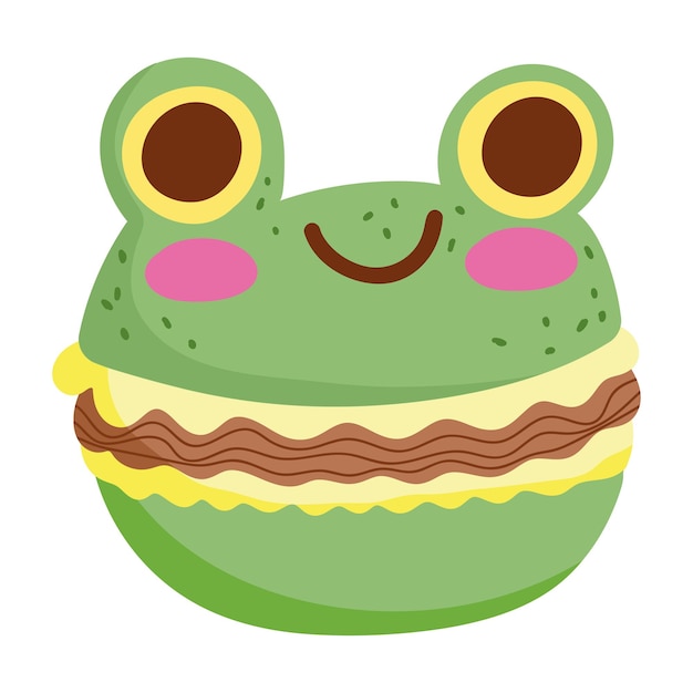 Free Vector matcha macaroon cartoon icon isolated