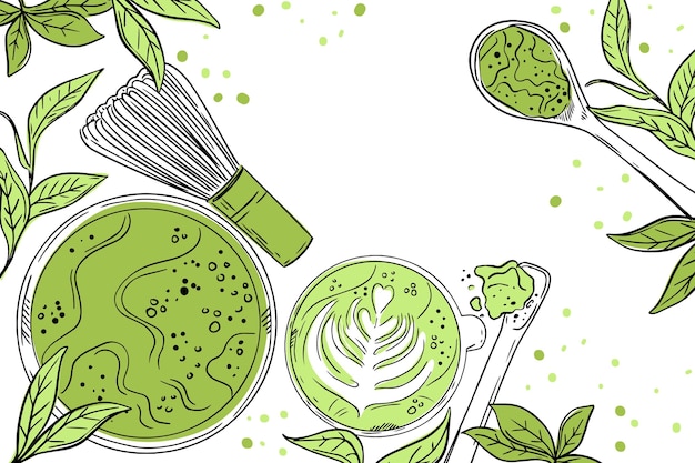 Free vector matcha tea background theme