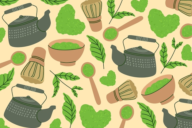 Free Vector matcha tea background