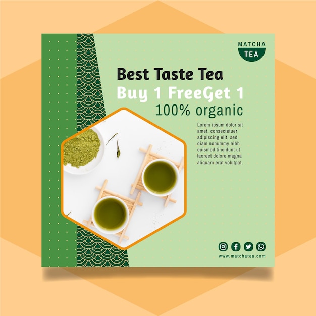 Free Vector matcha tea flyer design