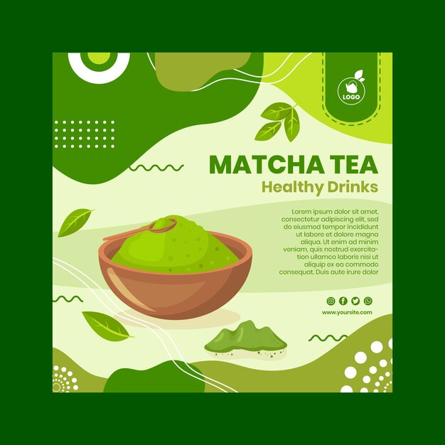 Matcha tea flyer template