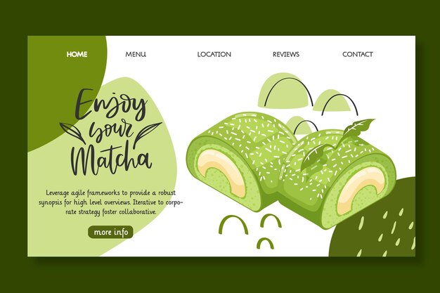 Matcha tea landing page template