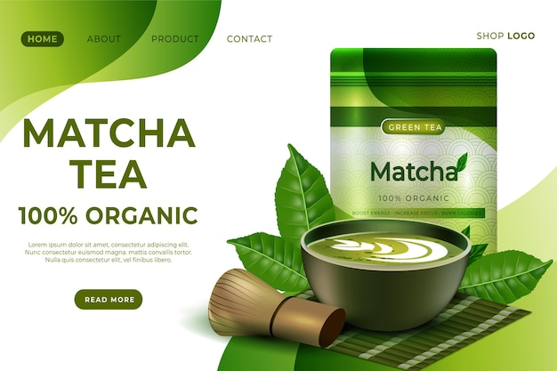 Matcha tea landing page template