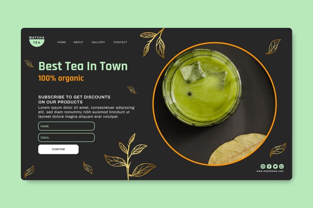 Matcha tea landing page