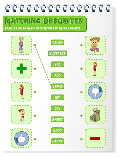 Matching words to pictures worksheet template