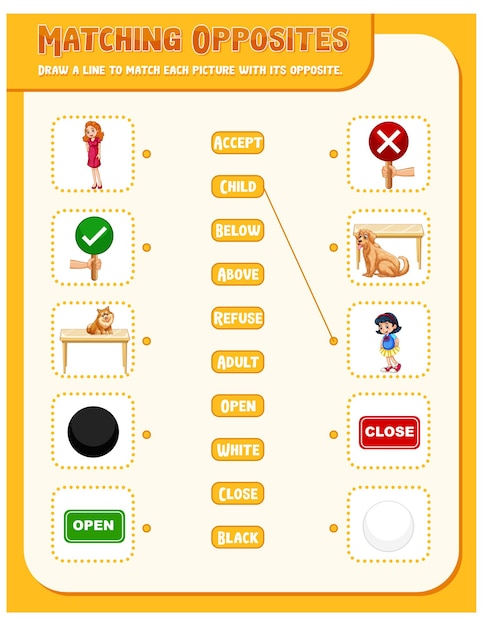 Matching words to pictures worksheet template