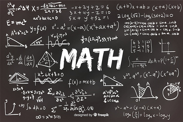 Free Vector math chalkboard background