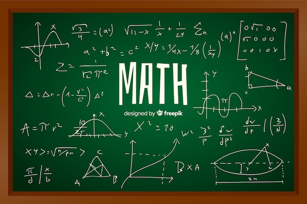 Free Vector math chalkboard background