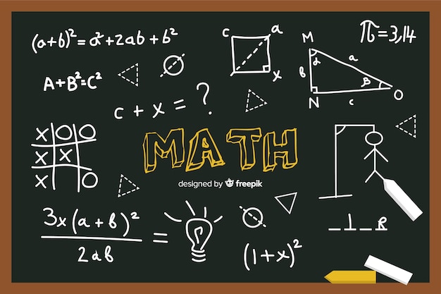 Free Vector math chalkboard background