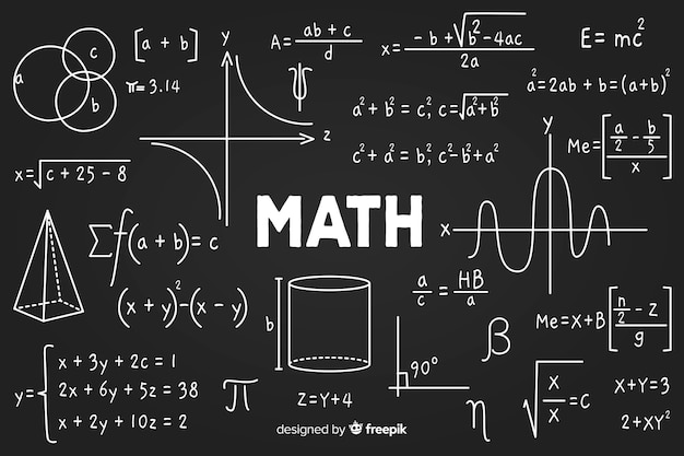 Free Vector maths chalkboard