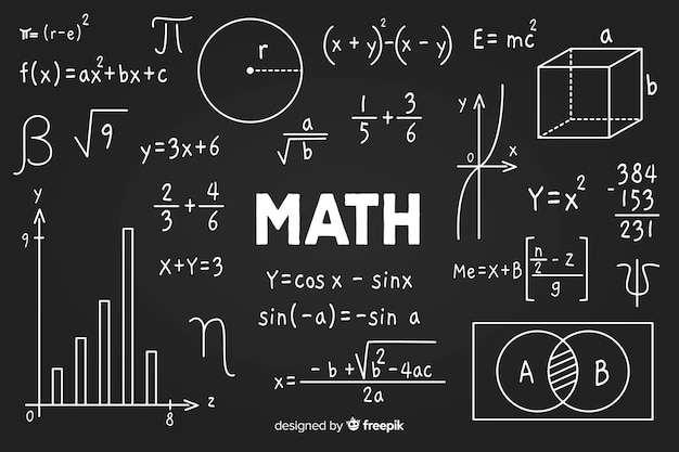 Free Vector maths chalkboard