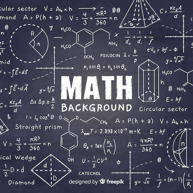 Maths realistic chalkboard background