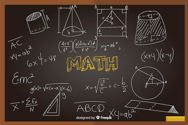 Maths realistic chalkboard background