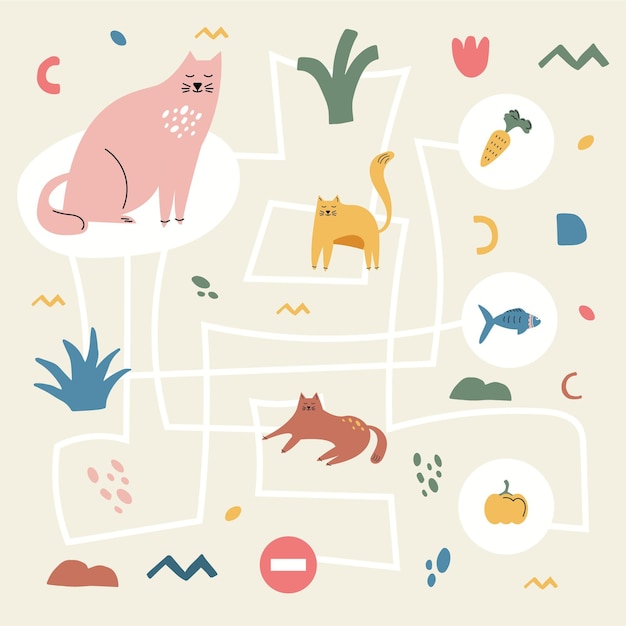 Maze for kids illustration