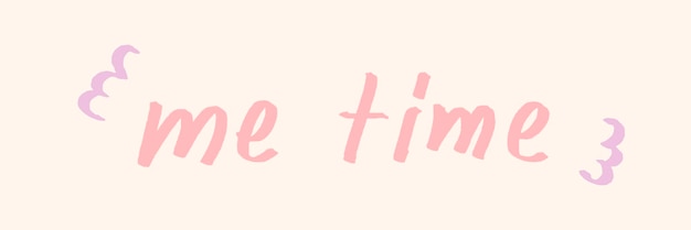 Free Vector me time doodle typography