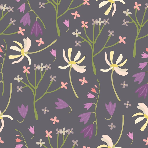 Free Vector meadow flowers pattern