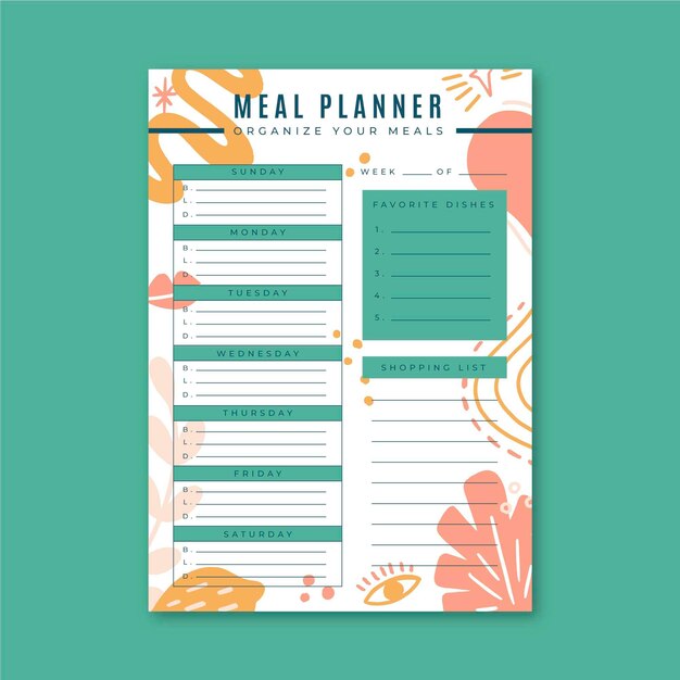 Meal planner template