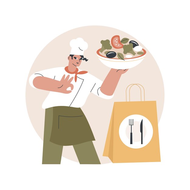 Meal prep service abstract illustration