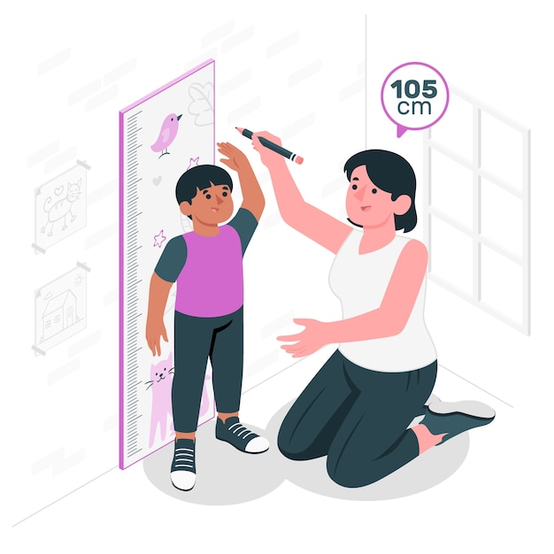 Free Vector measuring child concept illustration