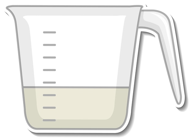 Free vector measuring cup sticker on white background