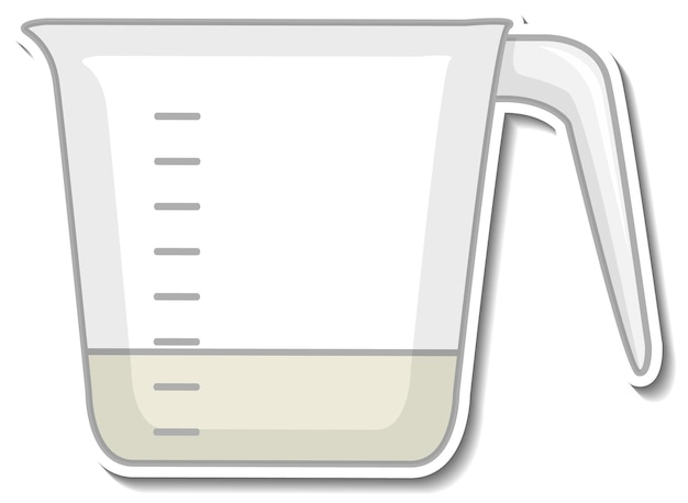 Free vector measuring cup sticker on white background