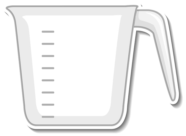 Free vector measuring cup sticker on white background