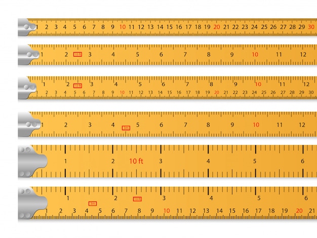 Free Vector measuring tape set