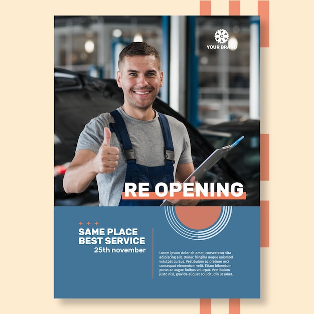 Mechanic ad poster template