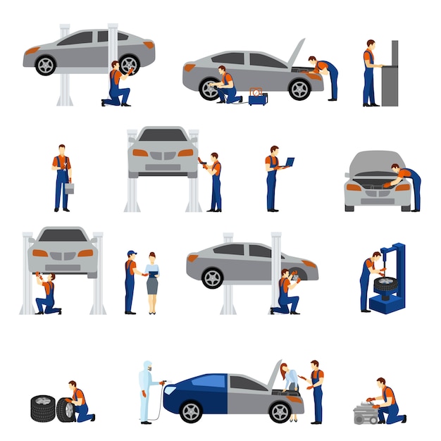 Mechanic Flat Icons