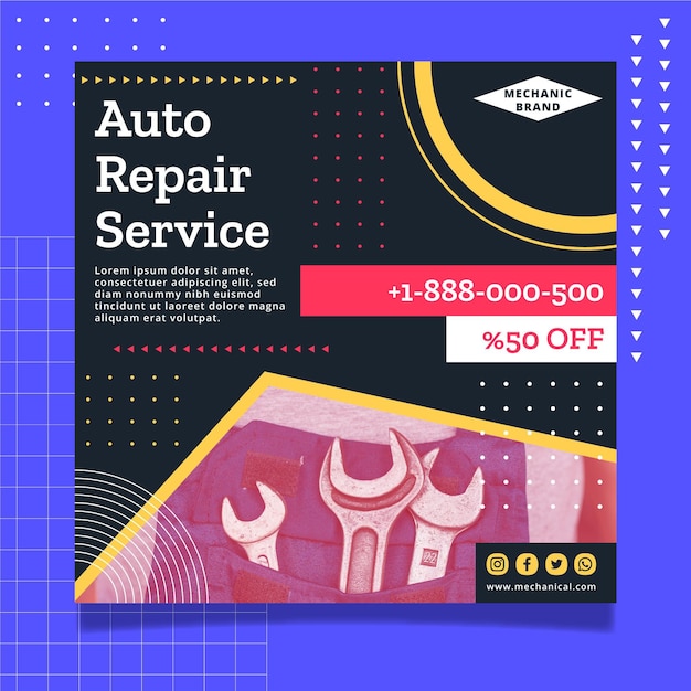 Mechanic flyer template design