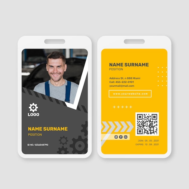 Mechanic id card template