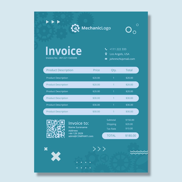 Mechanic invoice template