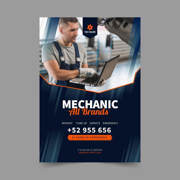 Mechanic poster template