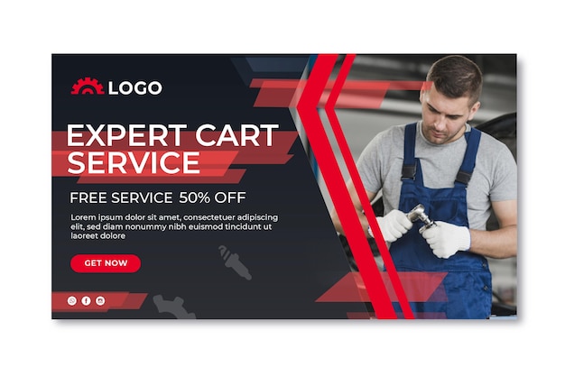 Mechanic service banner template