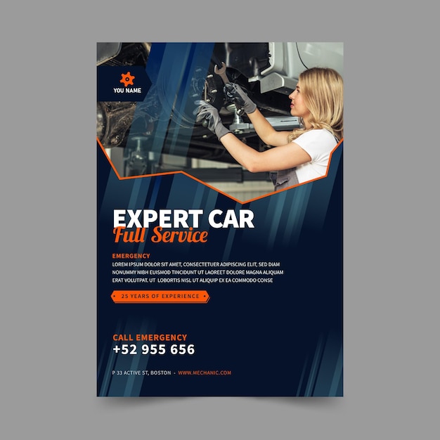 Mechanic vertical flyer template