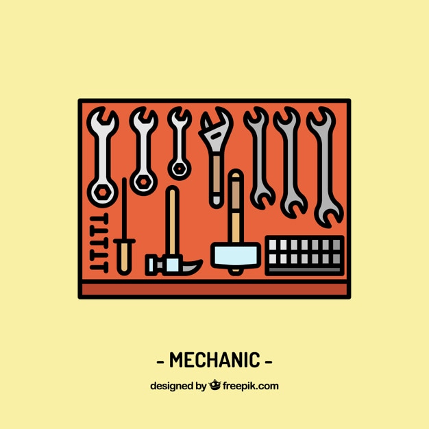 Free Vector mechanic workplace design