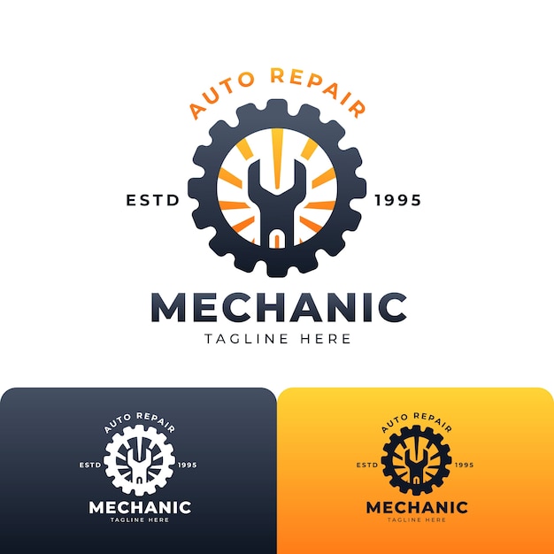 Free Vector mechanical repair logo design