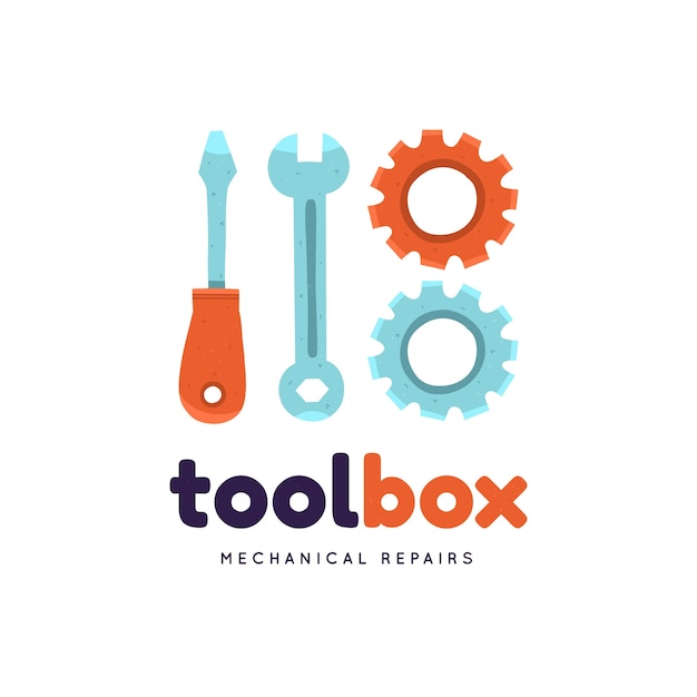 Free Vector mechanical repair logo design