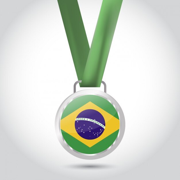 Medal with brazil flag