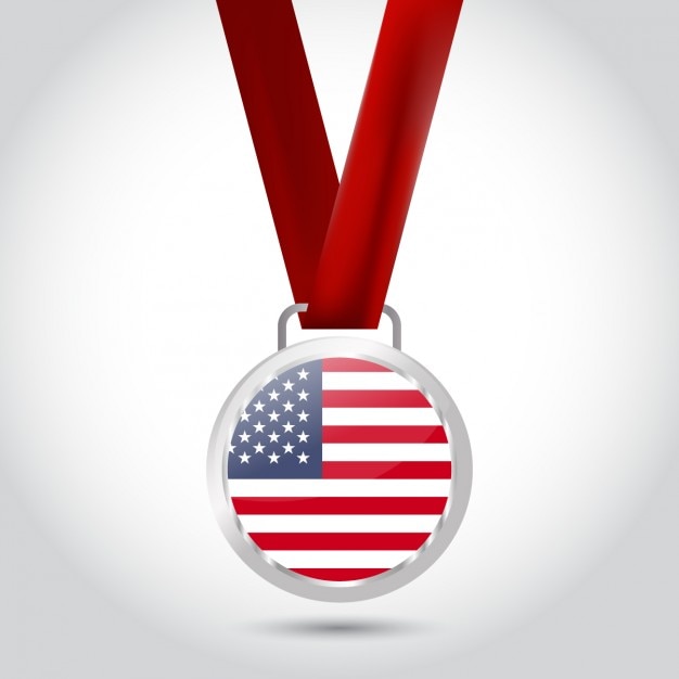 Medal with united states flag