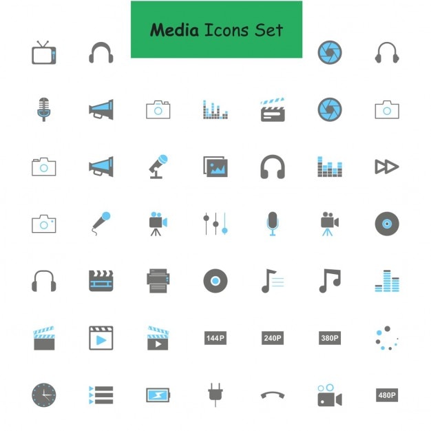 Media icon set