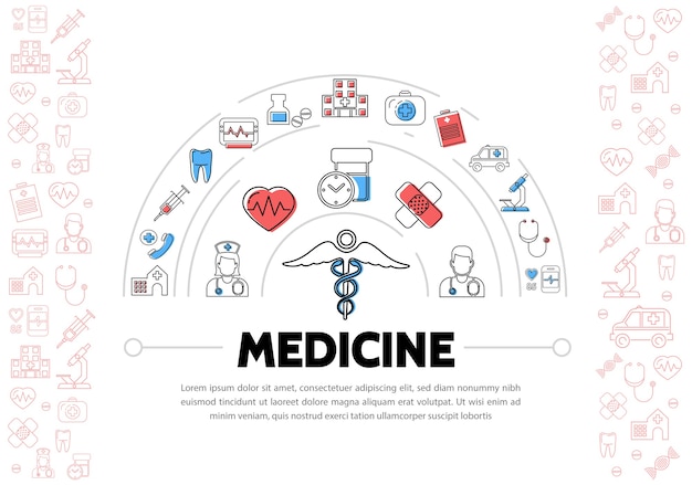 Free Vector medical background with icons