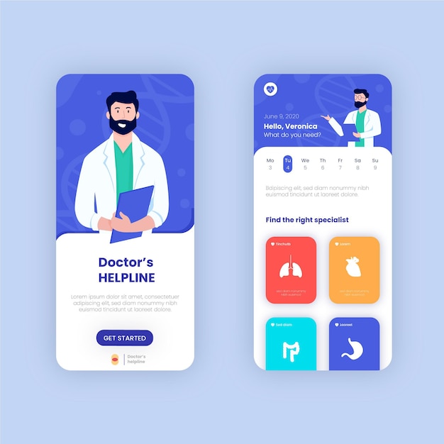 Medical booking app concept