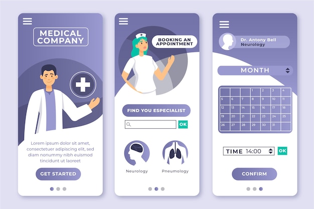 Medical booking app concept