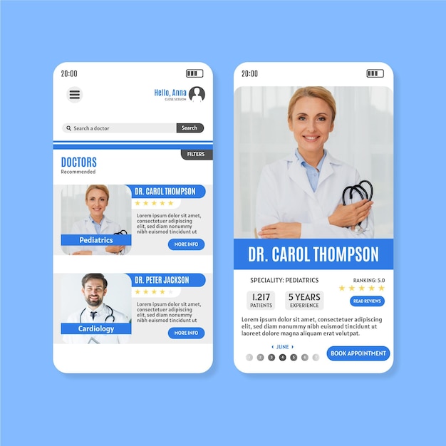 Medical booking app concept