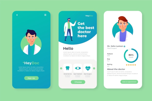 Medical booking app concept